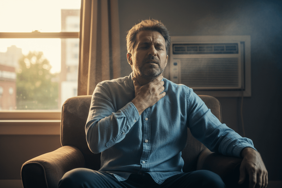 Canicule et climatisation : pourquoi a-t-on mal à la gorge en été ? - Theralica