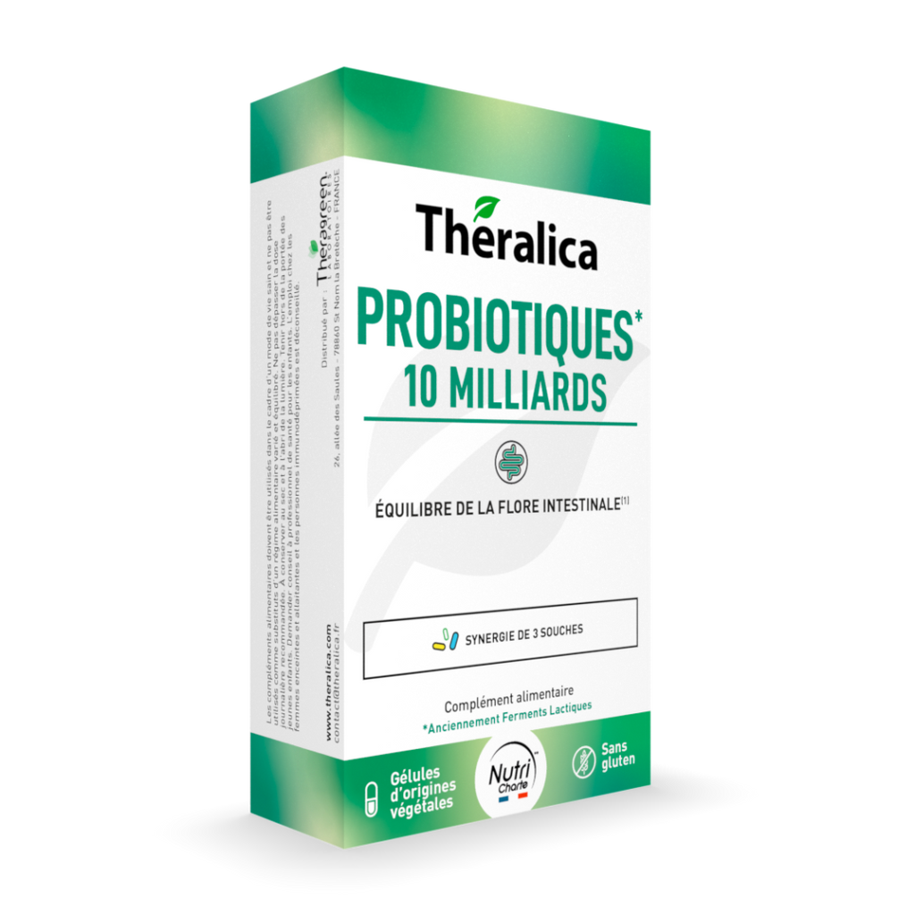 Probiotiques 10 milliards Theralica — complément alimentaire microbiote intestinal — 30 gélules