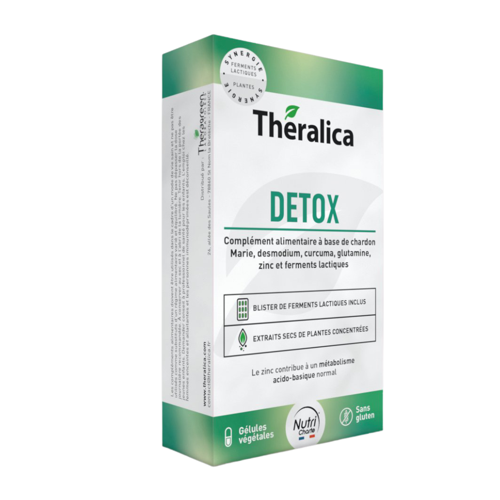 Detox Theralica — chardon marie desmodium curcuma zinc — 45 gélules