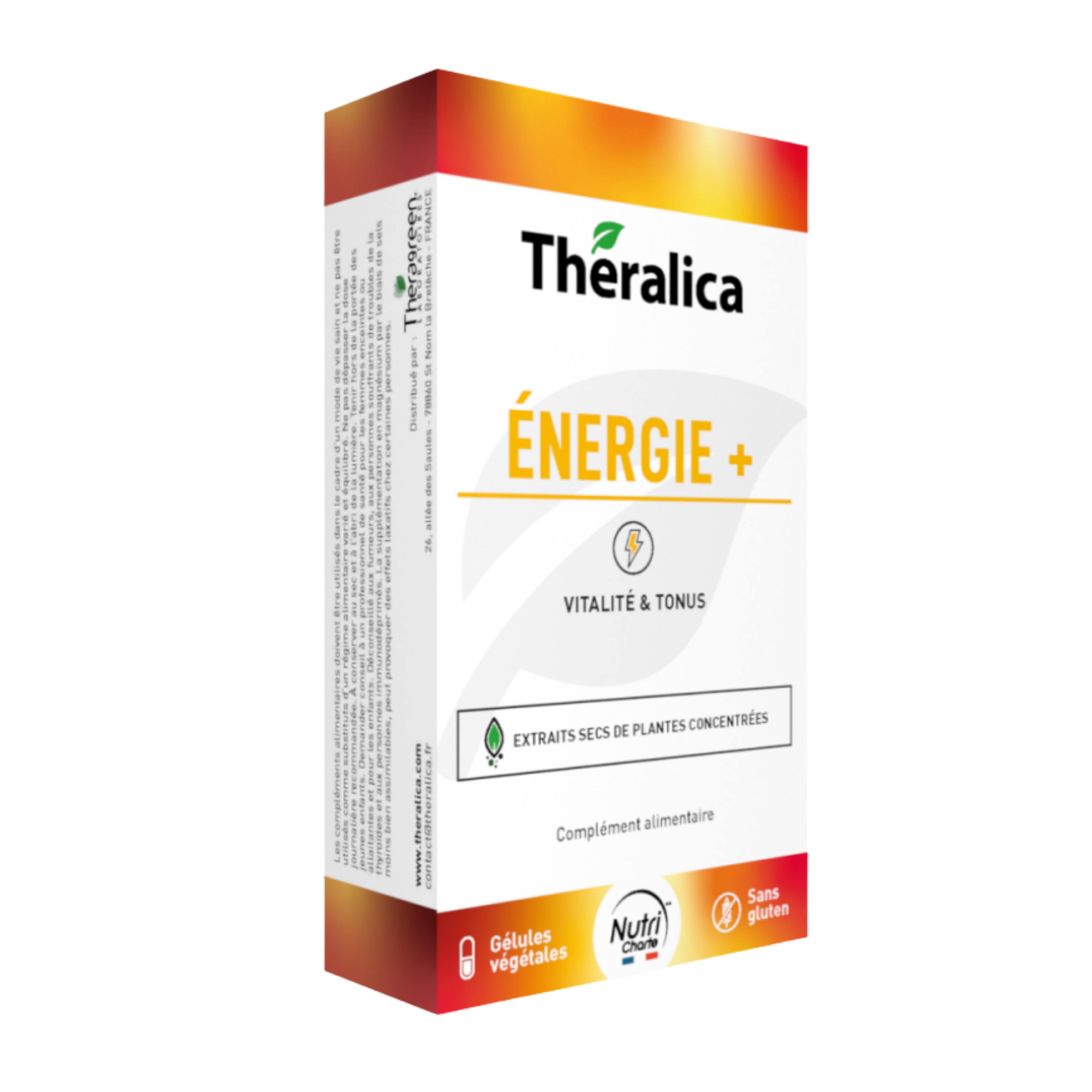 Énergie Plus THERALICA 30 gélules avec guarana, maca, magnésium et vitamines B