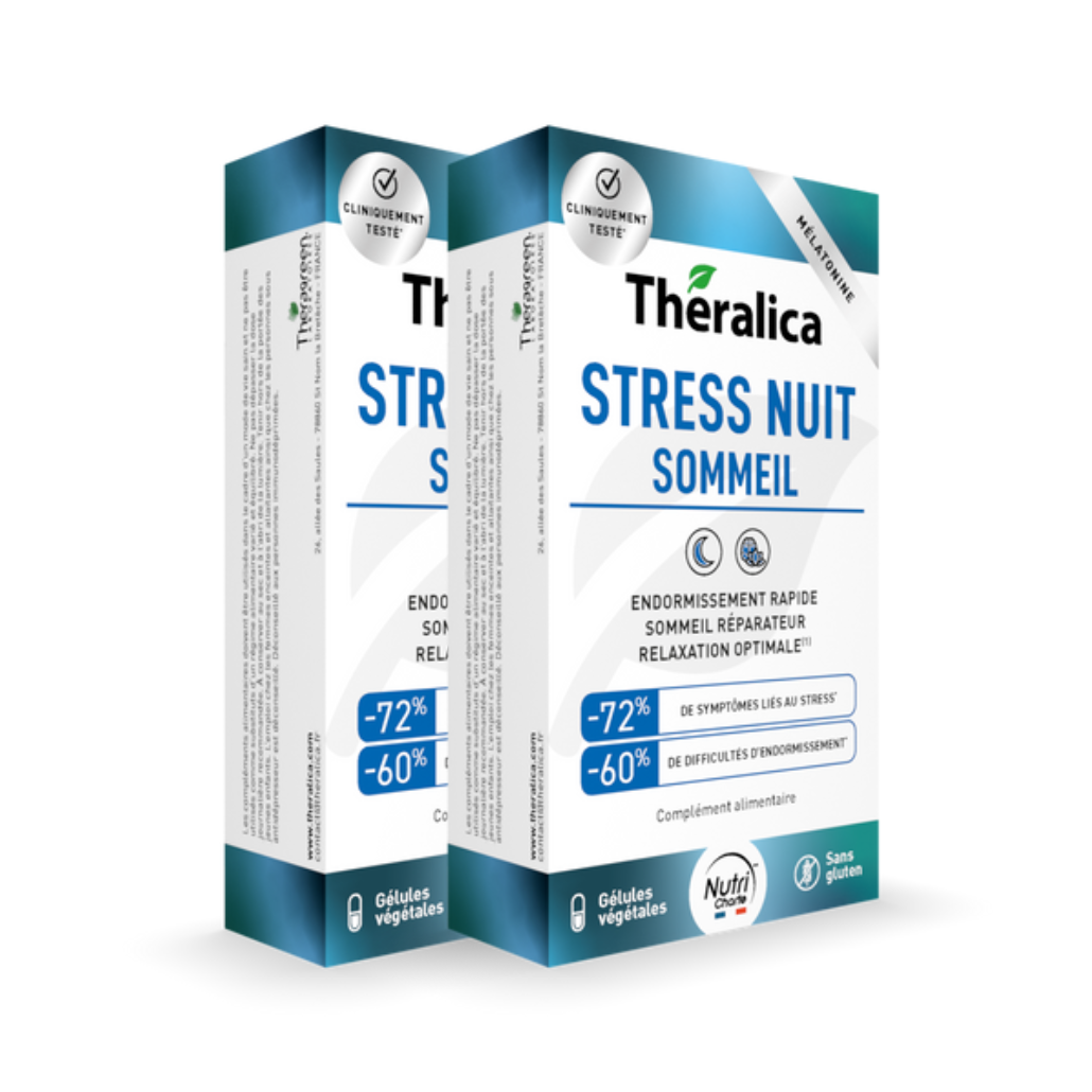 Stress Nuit Sommeil Theralica — endormissement qualité du sommeil nuit réparatrice — 30 gélules